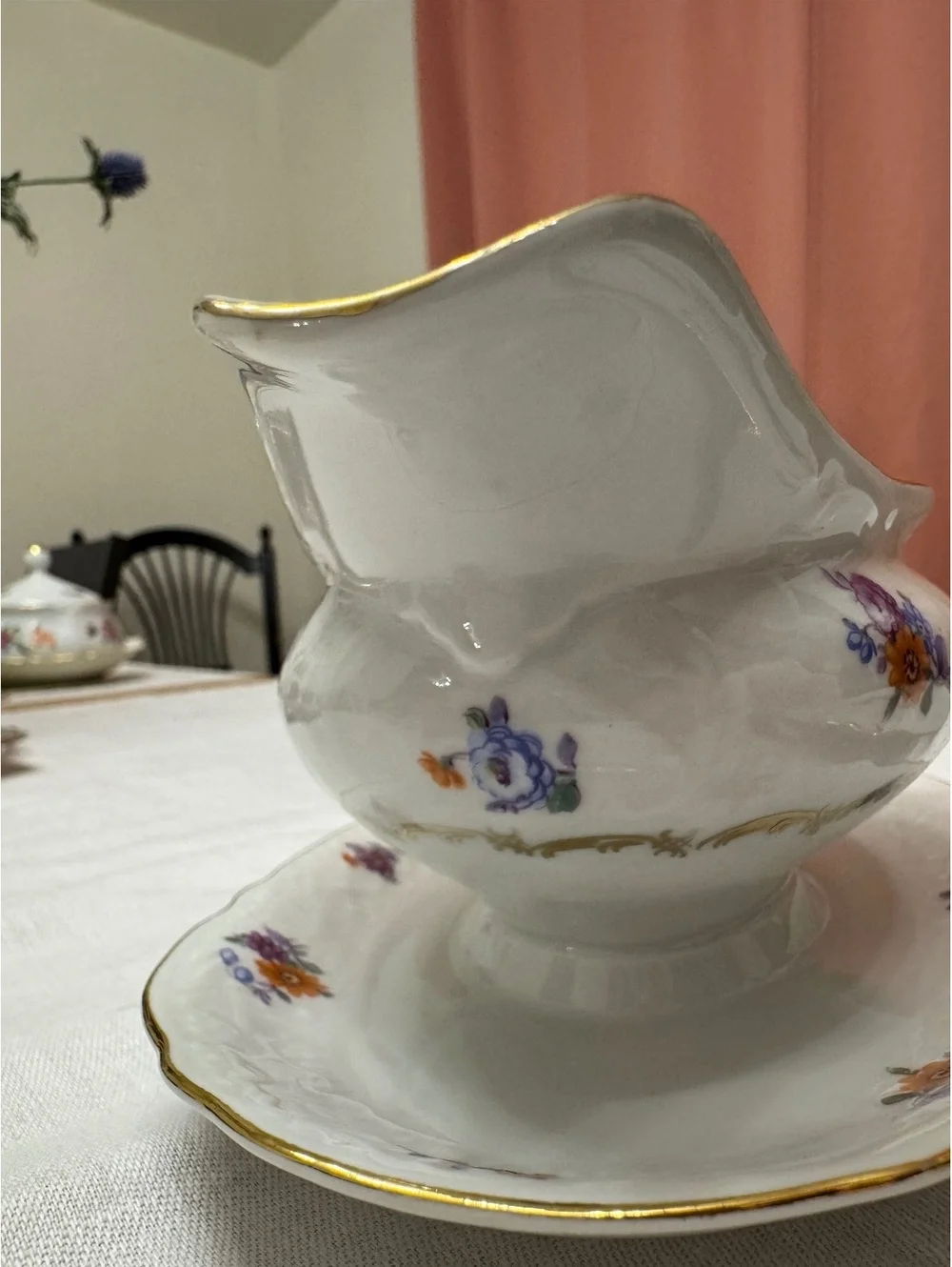 Vintage Schumann Bavaria Porcelain Gravy Boat & Underplate – 1946–1949